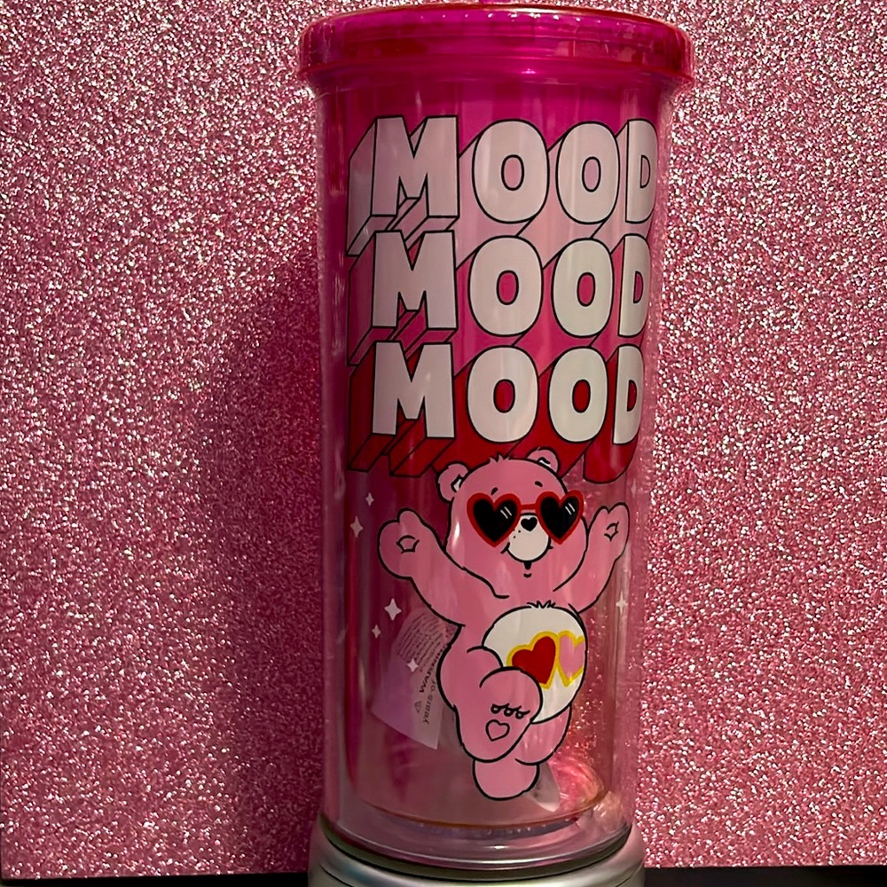 Care Bears Love-a-lot Bear travel tumbler with straw
